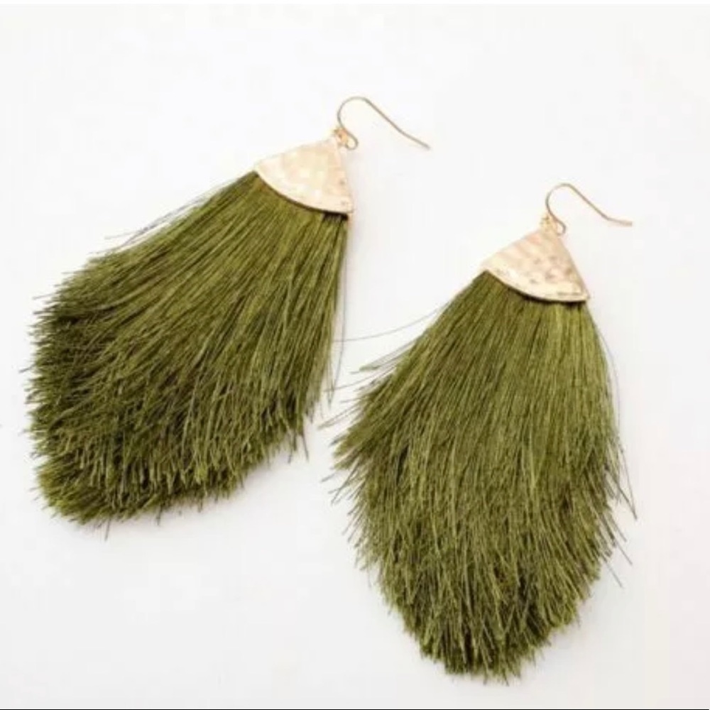 Boho Fringe Feather Dangle Earrings Lots of Colors
